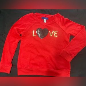 Tween kids red long sleeve winter sweater from Simply Styled